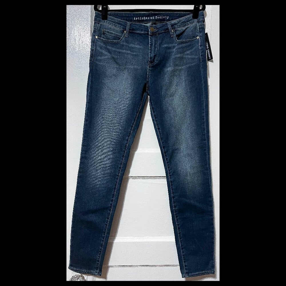 Articles of Society Womens Mya Medium Blue Wash Classic Skinny Jeans Size 32 NWT